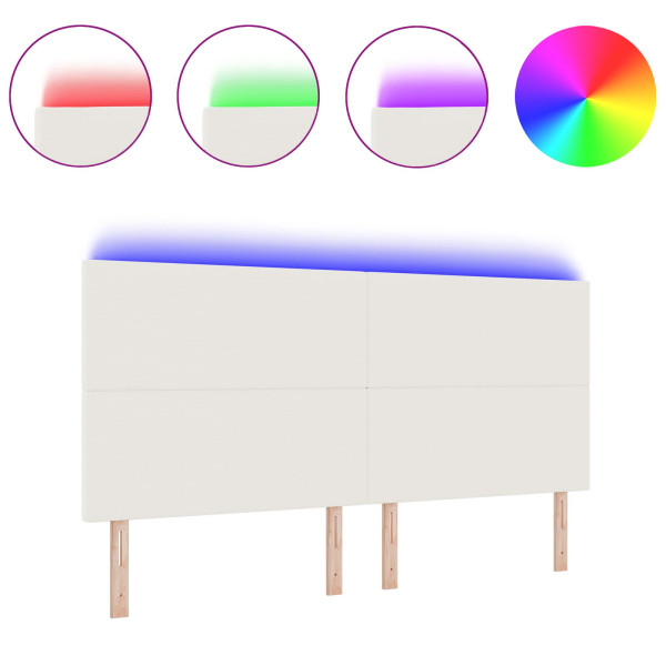 Cabecero LED  Crema 100 cm Tela de pana M 3