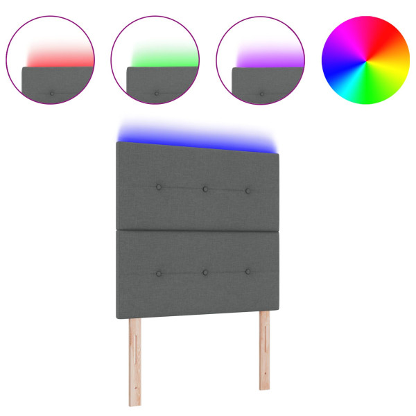 Cabecero LED  Gris Oscuro 80 cm Tela M 3