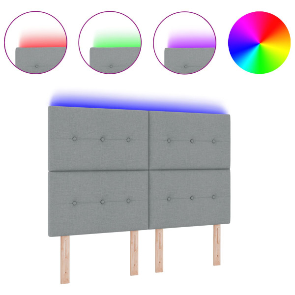 Cabeceira LED Cinza Claro 72 cm Tecido M 3