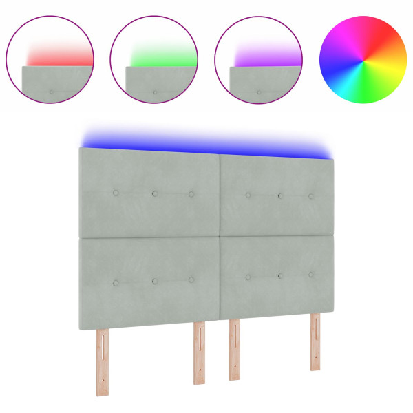 Luz de Cabecera LED Gris Claro 72 cm Terciopelo M 3