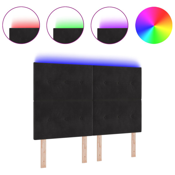 Cabeceira LED  Preto 72 cm Veludo M 3