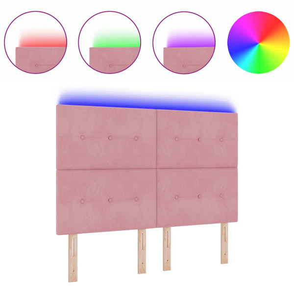 Cabecero LED  Rosa 72 cm Terciopelo M 3