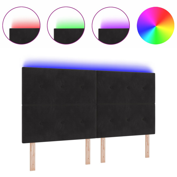 Cabecero LED  Negro 90 cm Terciopelo M 3