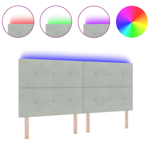 Luz de Cabeceira LED  Cinza 100 cm Veludo M 3