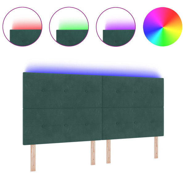 Cabezal LED  Verde Oscuro 100 cm Terciopelo M 3