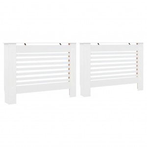 Coberturas de radiador 2 pcs 112x19x81.5 cm MDF branco H