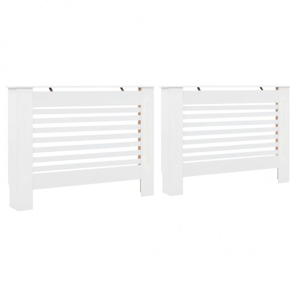 Cubiertas para radiador 2 unidades MDF blanco 112x19x81.5 cm M 2