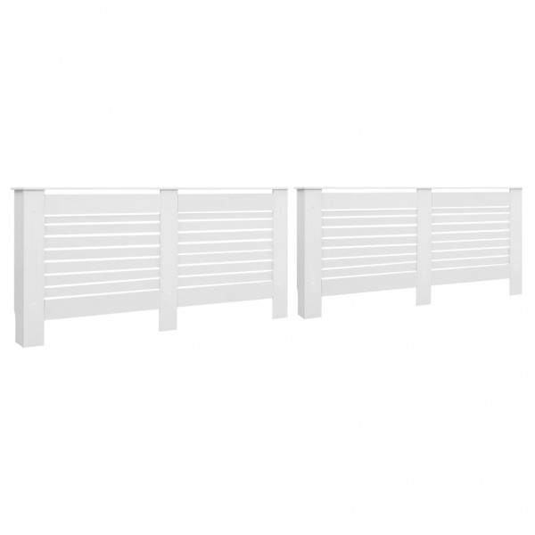 Coberturas de radiador 2 pcs 172x19x81.5 cm MDF branco M 2