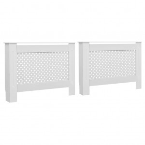 Cubiertas para radiador 2 unidades MDF blanco 112x19x81.5 cm H