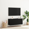 Gabinete de pared para TV  Negro Roble 100x30x41 cm Madera engineered 1