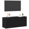 Gabinete de pared para TV  Negro Roble 100x30x41 cm Madera engineered 3