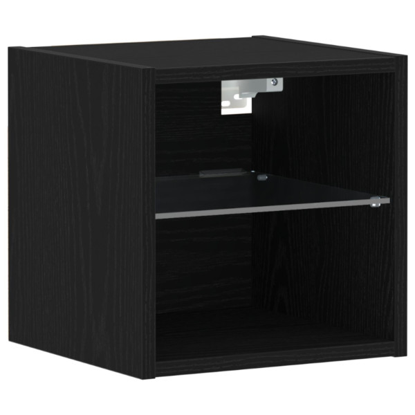 mueble para TV LED  Negro Roble 30x28.5x30 cm Madera reciclada M 2