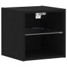 mueble para TV LED  Negro Roble 30x28.5x30 cm Madera reciclada 2