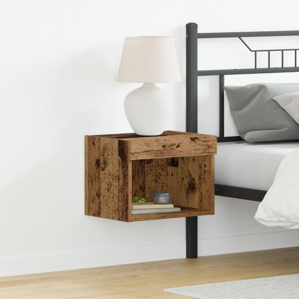 Gabinetes de Pared  con Luces LED 2 pcs Madera Vieja 40x30x30 cm D