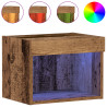 Gabinetes de Pared  con Luces LED 2 pcs Madera Vieja 40x30x30 cm 4