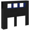 Cabeceira Armazenagem  com Luzes LED Carvalho Preto 120x18.5x103.5 cm 3