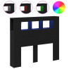 Cabecero de Almacenamiento  con Luces LED Roble Negro 120x18.5x103.5 cm 4