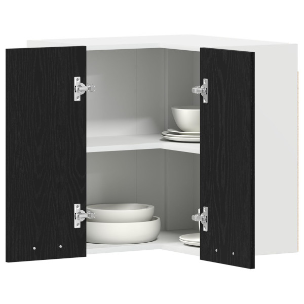 Gabinete de esquina colgante  - Roble negro - 57x57x60 cm - Hecho de madera elaborada M 3