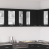 Gabinete de vidrio colgante  en roble negro - 60x31x60 cm 1