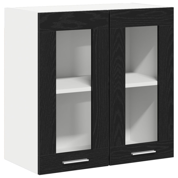 Gabinete de vidrio colgante  en roble negro - 60x31x60 cm M 2