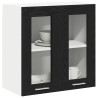 Gabinete de vidrio colgante  en roble negro - 60x31x60 cm 3
