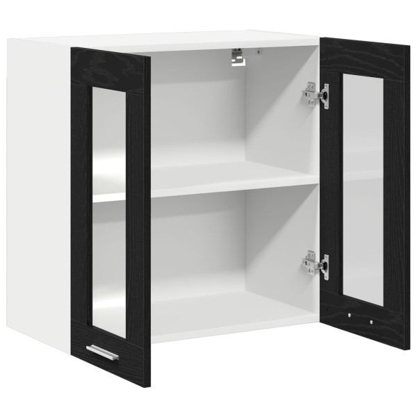 Gabinete de vidrio colgante  en roble negro - 60x31x60 cm M 5