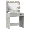 Mesa de Tocador  con Luces LED Gris Concreto 78.5x41x135 cm 3