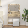Mesa de Maquiagem  com Luzes LED Carvalho Sonoma 79x41x135 cm 1