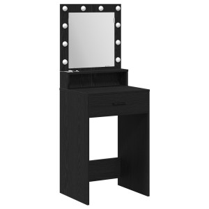 Mesa de tocador  con luces LED en color roble negro 50x41x135 cm H