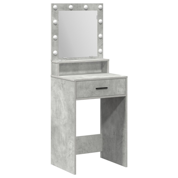 Mesa de tocador  con luces LED en gris concreto de 50x41x135 cm M 2