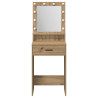 Mesa de Maquiagem  com Luzes LED em Carvalho Artisan 50x41x135 cm 5