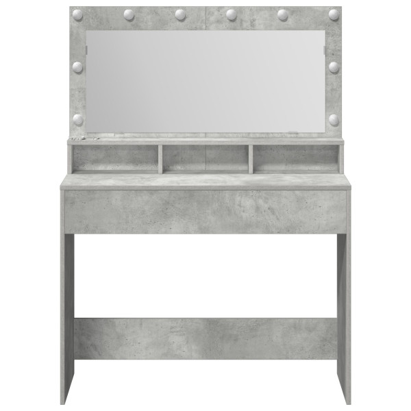 Mesa de Maquilhagem com Luzes LED Cinza Concreto 100x41x135 cm M 4