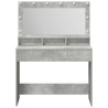 Mesa de tocador  con luces LED Gris Concreto 100x41x135 cm 4