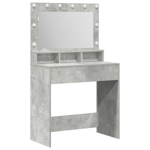 Tocador con Luces LED Gris Concreto 79x41x135 cm H
