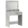 Mesa de Maquiagem  com Luzes LED Cinza Concreto 79x41x135 cm 2