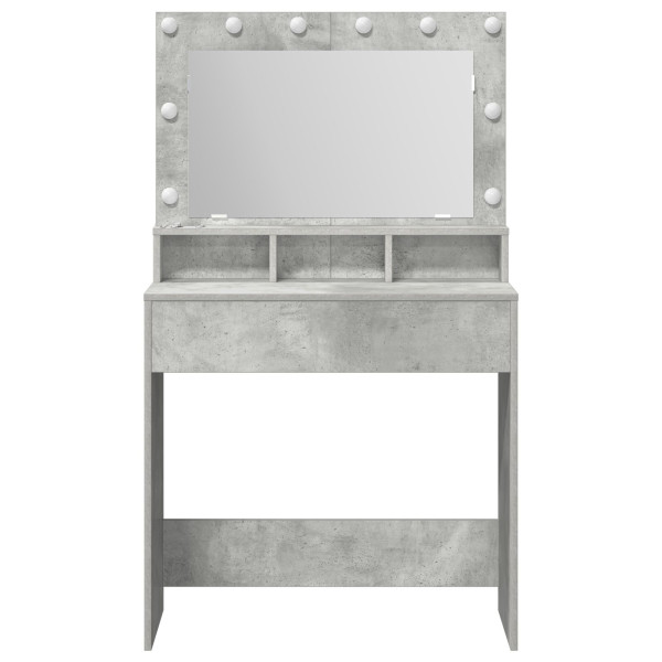 Mesa de Maquiagem  com Luzes LED Cinza Concreto 79x41x135 cm M 4