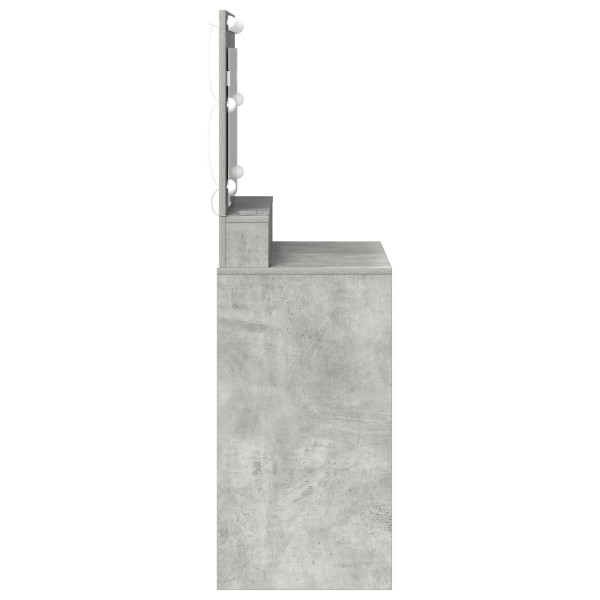Tocador con Luces LED Gris Concreto 79x41x135 cm M 5