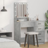 Mesa de maquillaje  con luces LED gris concreto 50x41x135 cm 1