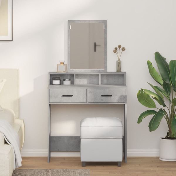 Mesa de tocador  con cajones Gris Concreto 79x41x140 cm D