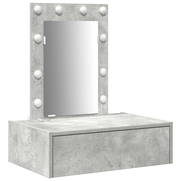 Mesa de tocador colgante  con luces LED Gris Concreto M 2