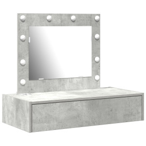 Mesa de Tocador con Luces LED en Color Gris Concreto H