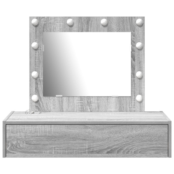 Mesa de Toucador Suspensa com Luzes de LED Cinza Sonoma M 5