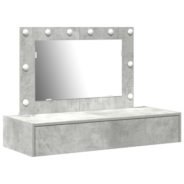Mesa de Maquillaje Colgante  con Luces LED en Gris Concreto M 2