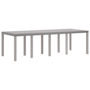 Mesa de Jardim Cinza Claro 250x100x73 cm Polirattan H