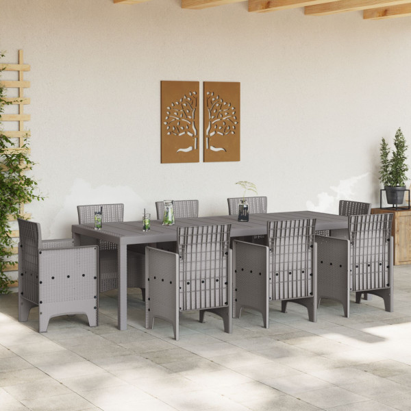 Mesa de Jardim Cinza Claro 250x100x73 cm Polirattan M 3