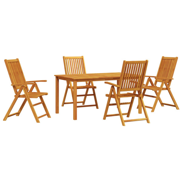 Conjunto de Comedor de Jardín de 5 Piezas de  en Madera de Acacia Sólida Plegable M 2