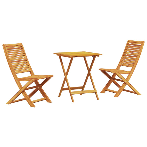 Conjunto de Bistro Plegable de 3 Piezas de Madera de Acacia Sólida M 2