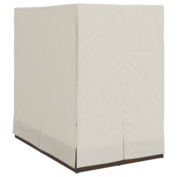 Espreguiçadeira Dupla com Telhado e Cortinas Castanho M 4