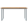 Mesa de Jantar Externa  Cinza 160x80x75 cm Aço e Madeira Sólida de Acácia 5