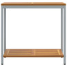 Mesa de Exterior  Natural y Gris 35x80x75 cm Madera Maciza y Acero 5
